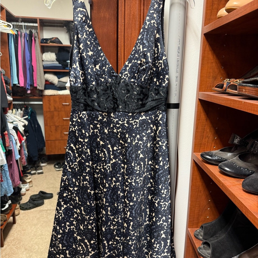 Milly Black and Silver Sequin A-Line Cocktail Dress